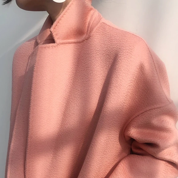 Winter Quality Goods Short Wool Ladies Coat Double-faced Woolen Goods High-end Europe Commuting Water Ripple - Image 3