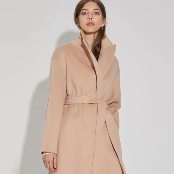 2025 Haute Couture Tie a Belt High Quality Winter High Quality Popular Design Cashmere Coat Jacket Spot Stock - Image 6