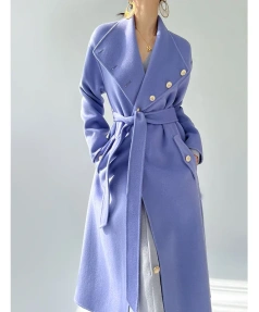 Senior Sense of Large Lapels Laced Double-sided Cashmere Coat Women 2025 Autumn and Winter New Long Temperament Wool Tweed Jacke