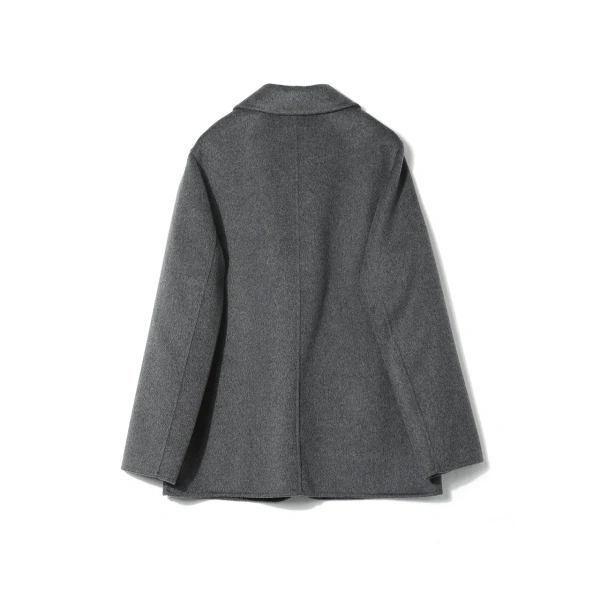 Autumn Winter Luxury Double Faced Cashmere Suit Jacket Cropped 100% Genuine Goat Cashmere Coat for Women - Image 2