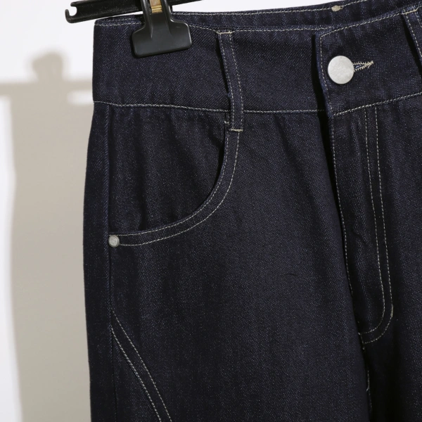 High Waist Long 100% Cotton Jeans Wide Leg Women Denim Pants - Image 5