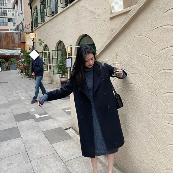 Double-breastedwomen's Wool Blends New Color  New Design Jacket Fashion Elegant Commuting Wool Coat Hot Sale High Quality - Image 6