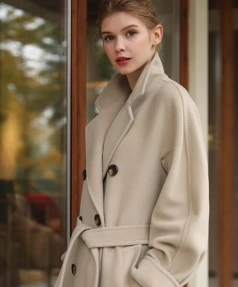 Haute Couture Winter Handmade Double-breasted Cashmere Coat the Latest Design Quality Goods