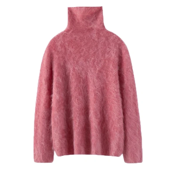 Turtleneck Nap Pullover Women Knitted 100% Goat Cashmere Sweaters