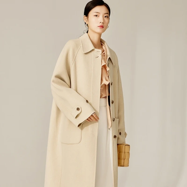 Winter Double-faced Woolen Goods Single BreastedLong Winter  Wool Ladies Coat Made in Classic Elegant - Image 6