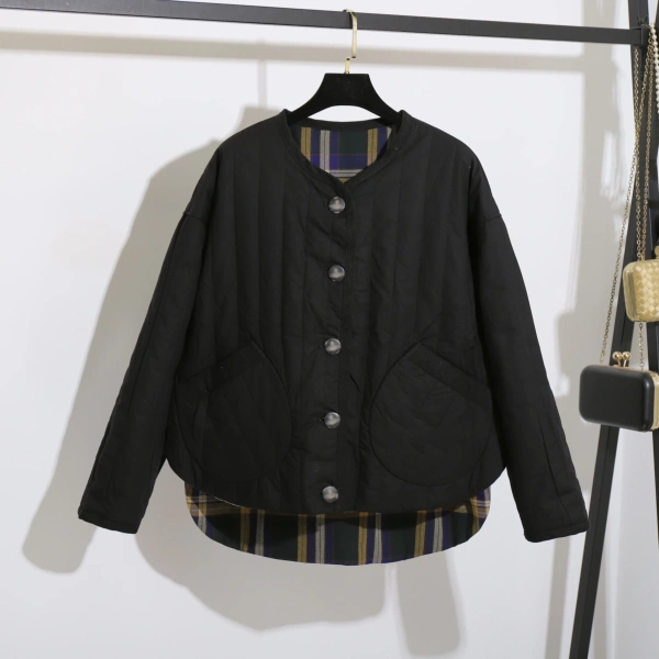 Women's Reversible 100% Cotton Puffer Jacket Single Breasted Winter Spring Casual Outerwear with Breathable Feature - Image 5