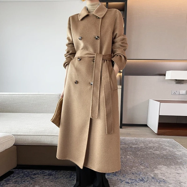 Haute Couture Popular This Year High Quality 100% Cashmere Coat Casual Brief Paragraph Minimalist  Loose Coat - Image 4