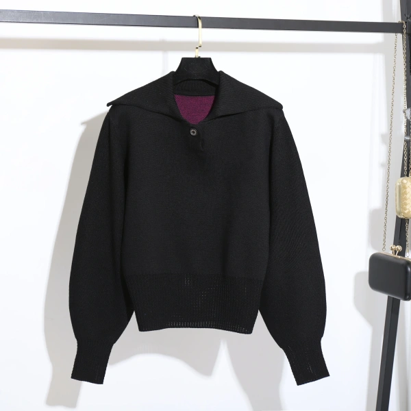 Spring Polo Collar Pullover Long Sleeve Women 100% Wool Knitted Sweaters - Image 4