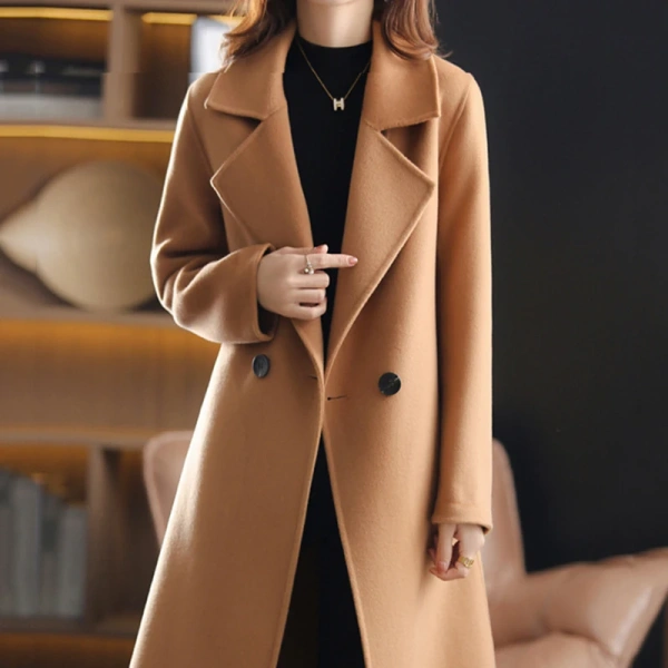 Wool Coats Winter High Quality Long Style Ladies Women Coat Outerwear Long Slevee Autumn Winter 100% Wool - Image 3