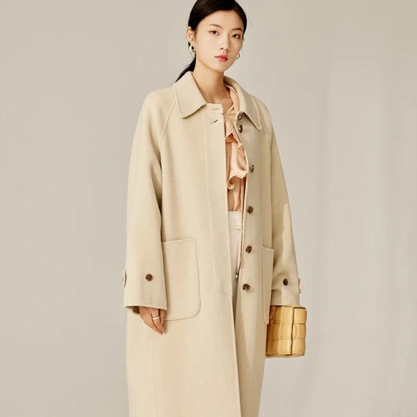 Winter Double-faced Woolen Goods Single BreastedLong Winter  Wool Ladies Coat Made in Classic Elegant - Image 5