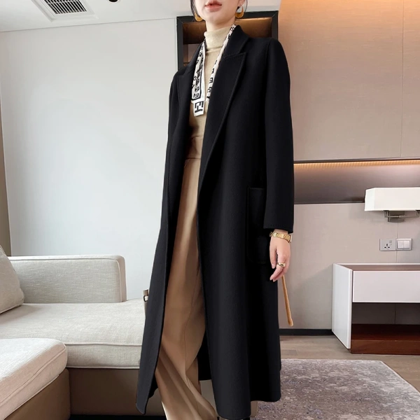 High-end 2025 the New Popular This Year Double Sided Cashmere Coat Simplicity Solid Color Windbreaker Quality Goods - Image 2