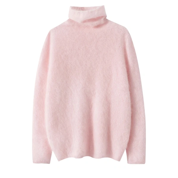 Turtleneck Nap Pullover Women Knitted 100% Goat Cashmere Sweaters - Image 5