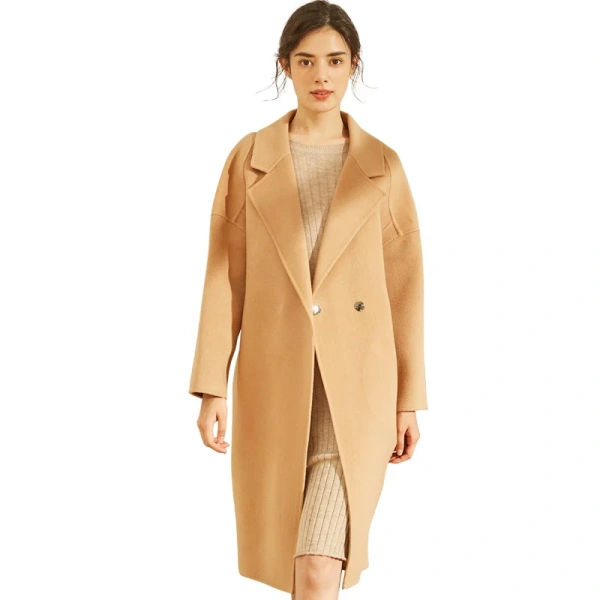 Winter High Quality Classic Elegant Korean Commuter Women's Long Genuine 100% Wool Jacket With Concealed Buttons - Image 5