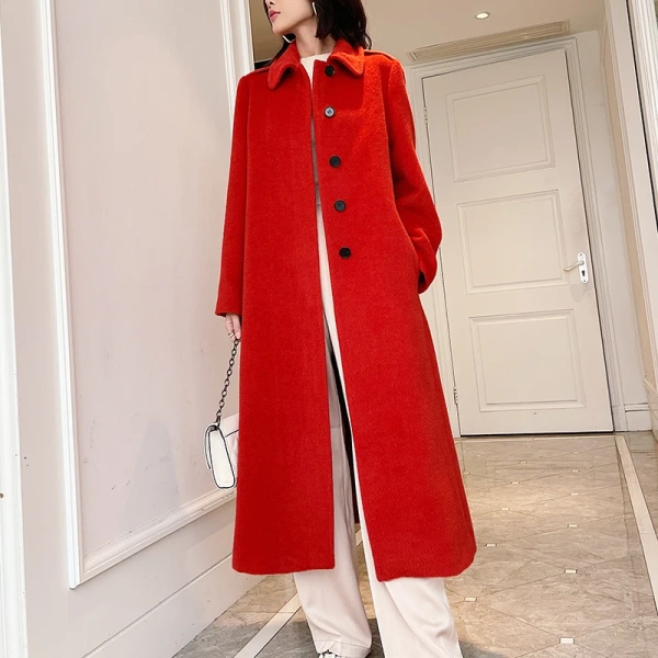 High Quality Peru Alpaca Hair Single Breasted Long Simplicity Elegant Women s Wear in 2025, the New Commuting Cashmere Coat - Image 3