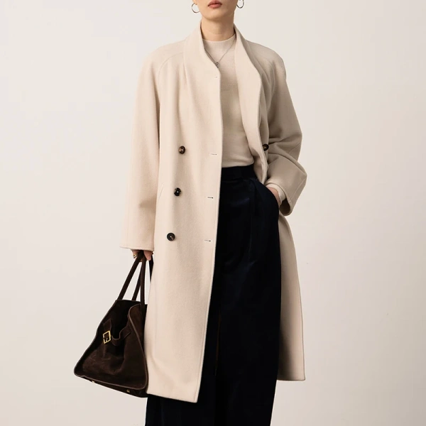 Winter Vintage Double Faced Long Cashmere Wool Coats Women - Image 4