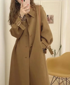 Haute Couture Winter Wool Coat New Pattern Design Peru Hot Sale Jacket Commuting Single Breasted Handmade