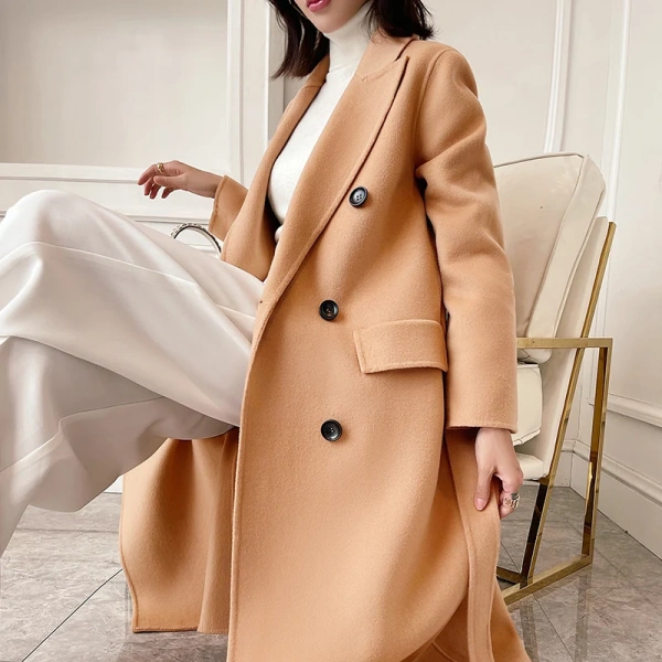 High Quality Handmade in 2025 the New Double Sided  Cashmere Double-breasted Winter Regular Sleeves Fit Coat - Image 3