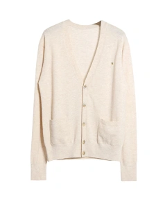Single Breasted Wool Sweater V Neck 100% Wool Knitted Cardigan Women With Pockets
