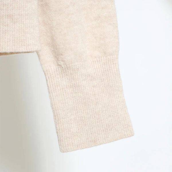 Single Breasted Wool Sweater V Neck 100% Wool Knitted Cardigan Women With Pockets - Image 4