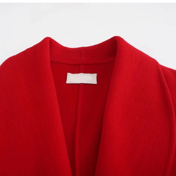 Winter Shawl Collar Camel Hair Coat Luxury Double Faced Long Wool Trench Coats for Women - Image 3