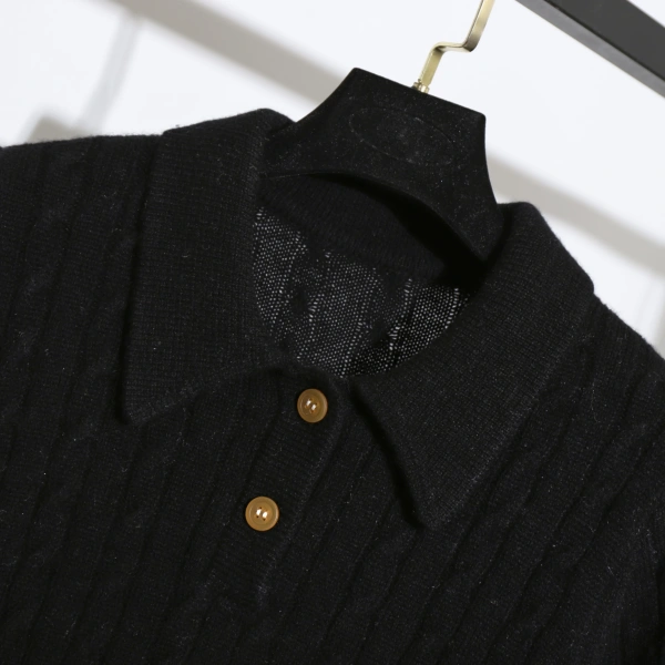 Winter Spring Turn Down Collar Solid Casual Pullover Short Sleeve Women 100% Wool Sweater - Image 5