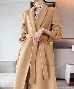 Double Sided Cashmere Coat Women s Wear in 2025 the New Autumn and Winter Medium Length High-end Simplicity Wool Woolen Cloth
