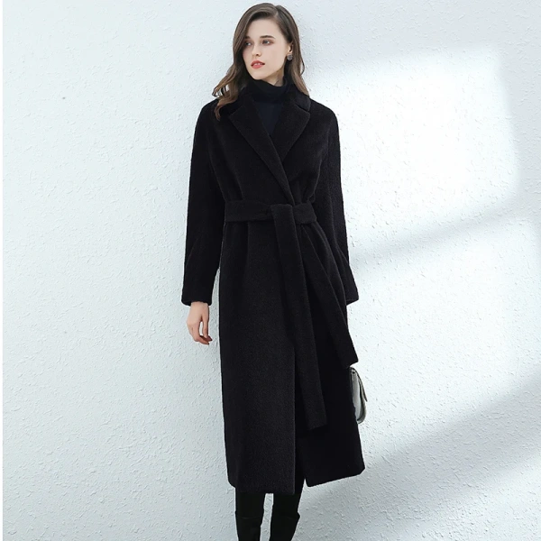 High Quality Peru Alpaca Hair Winter Thickening Keep Warm Plush Europe and America Popular Long Cashmere Coat - Image 6
