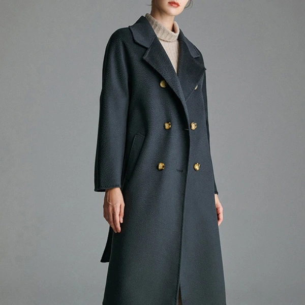 Winter Price Double-faced Woolen GoodsLong Winter100%wool Ladies Coat Regular Sleeves - Image 2