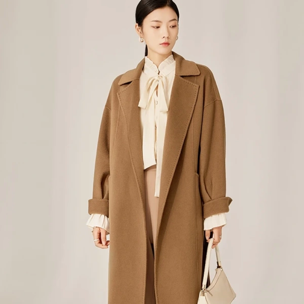 Winter Women's Wool BlendsLong Winter 100%wool Ladies Coat Soft  Elegant Jacket - Image 6