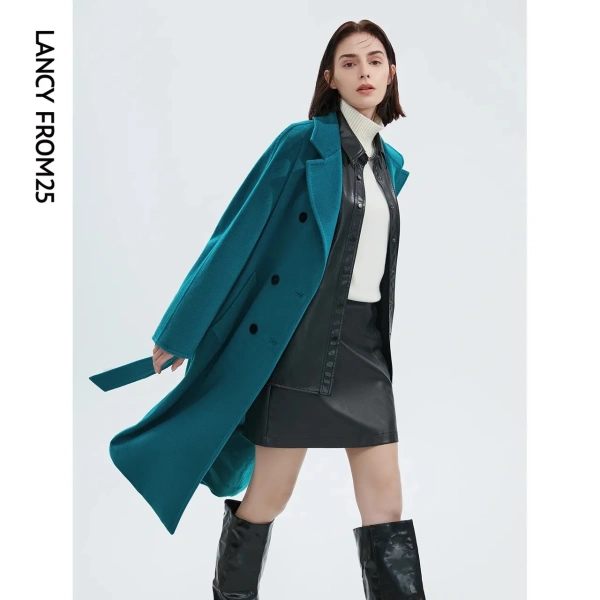 Pure Wool French High-end Mid-length Loose Woolen Coat Winter New Style - Image 2