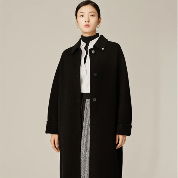 Winter Double-faced Woolen Goods Single BreastedLong Winter  Wool Ladies Coat Made in Classic Elegant - Image 2