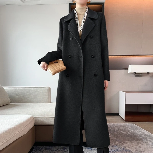 Haute Couture Popular This Year High Quality 100% Cashmere Coat Casual Brief Paragraph Minimalist  Loose Coat - Image 5