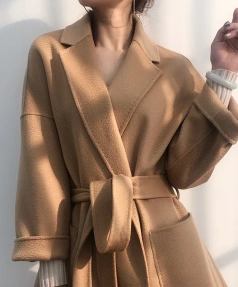 Winter Quality Goods Short Wool Ladies Coat Double-faced Woolen Goods High-end Europe Commuting Water Ripple