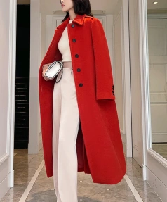 High Quality Peru Alpaca Hair Single Breasted Long Simplicity Elegant Women s Wear in 2025, the New Commuting Cashmere Coat
