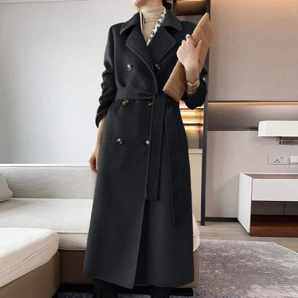 Haute Couture Popular This Year High Quality 100% Cashmere Coat Casual Brief Paragraph Minimalist  Loose Coat - Image 6