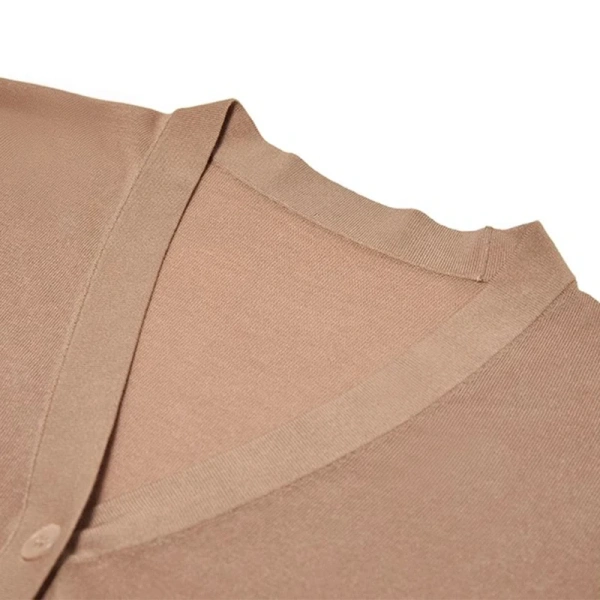 Summer Single Breasted Knitwear Shirt Women V Neck Short Sleeve Cotton Knitted Cardigans - Image 3