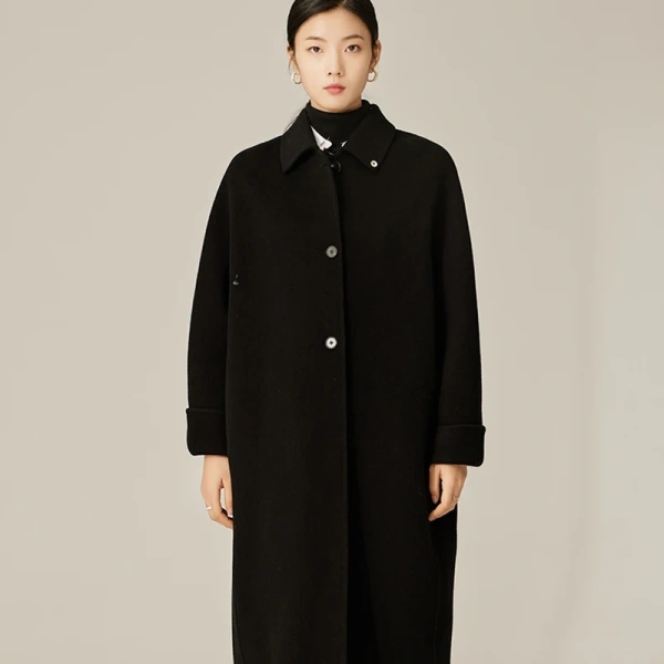 Winter Double-faced Woolen Goods Single BreastedLong Winter  Wool Ladies Coat Made in Classic Elegant - Image 3