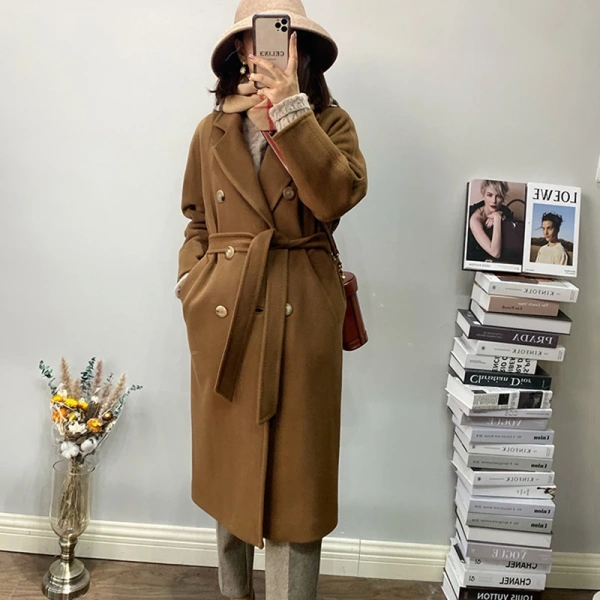 Winter Quality Goods Women's Wool and Blends This Year's Popular Reversible Wool Goods Winter Long Wool Women's Jacket - Image 5