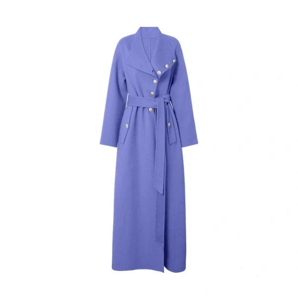 Senior Sense of Large Lapels Laced Double-sided Cashmere Coat Women 2025 Autumn and Winter New Long Temperament Wool Tweed Jacke - Image 4